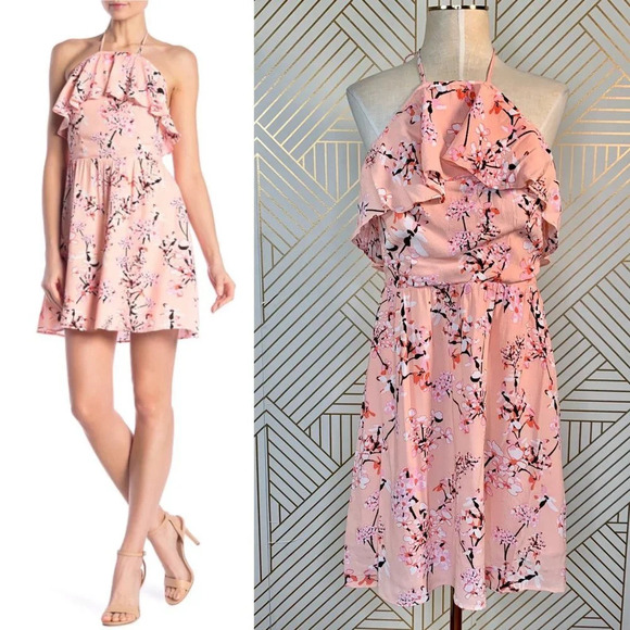 Cupcakes and Cashmere Corralyn Floral Halter Dress - Picture 1 of 8